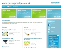 Tablet Screenshot of parsniprecipes.co.uk